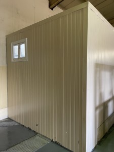 Metal construction of control room as isobox